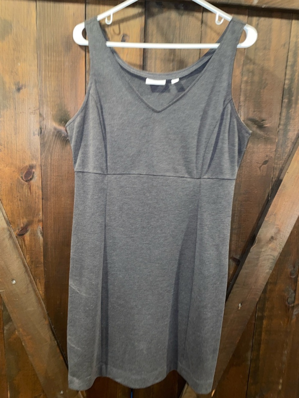 New York & Company Sleeveless Gray V-Neck Mini Dress